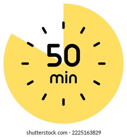 50 minutes,concept of time,timer illustration,vector.