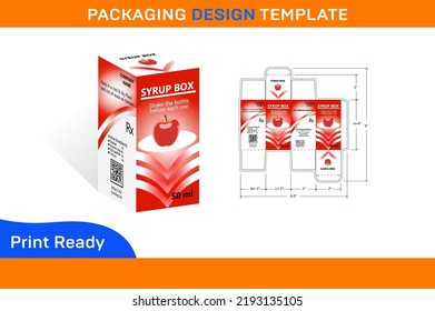 50 ml SYRUP BOX PACKAGING DESIGN TEMPLATE