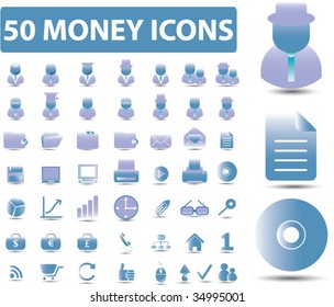 50 money icons. vector