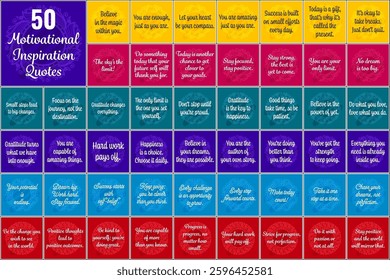 50 Motivational Quotes ,Decorated Cards for gifts,Motivational Cards for decoration
