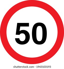 50 Mph Circle Sign Board Stock Vector (royalty Free) 1943103193 