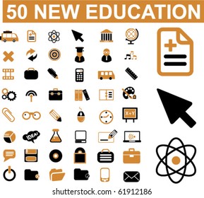 50 new education signs. vector