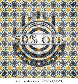50% Off arabesque style badge. arabic decoration.