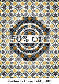 50% Off arabesque style badge. arabic decoration.