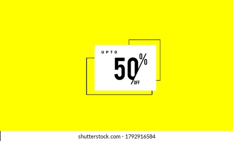 50% off Banner in 4k resolution. Unique design of up to 50% big sale promotional poster for black Friday, Christmas. 
