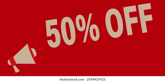 50 % off banner abstract background vector illustration 