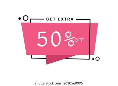 50 % de réduction sur la Bannière. Super remise. Offre spéciale pour les promotions à prix réduit. 50% de réduction. illustration vectorielle de template de bannière.