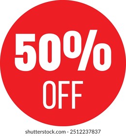 50% de descuento en Lote de pegatinas, 50% de descuento oferta Ilustración vectorial 