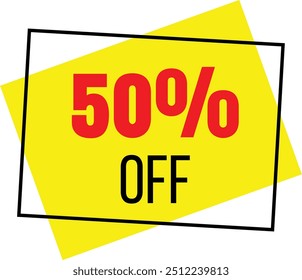 50 % de descuento en Lote adhesivo, 50% de descuento en Precio Ilustración vectorial 