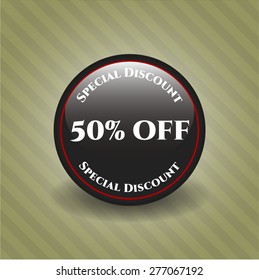 50% de la insignia negra