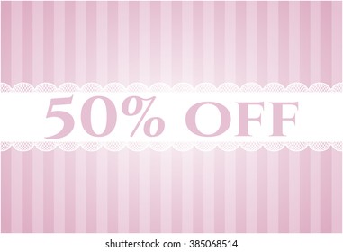 50% Off card or banner