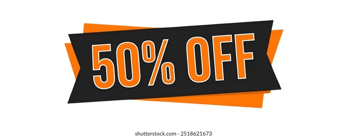 50% OFF creative banner,minimalistic flat vector illustration,,plain background