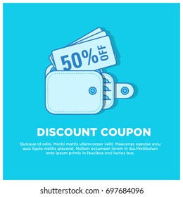 50% Off Discount Coupon Inside Wallet With Text Template