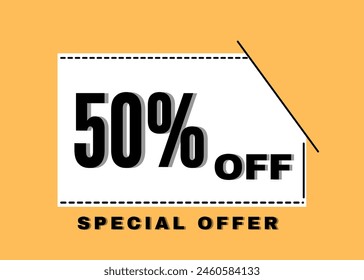 50% off discount creative vector banner illustration, sale special offer 50% off, 50% off discount creative vector