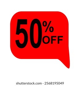 50% Off Discount Label in a Red Balloon, Big Promotion, 50% OFF Banner, Big Sale