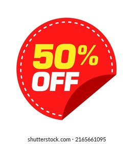 50% Off Discount Lable Vector Illustration