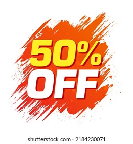 50% off discount lable vector illustration