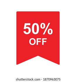 50% off discount sign vector
