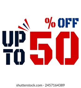 Up to 50% off discount tag. Up to 50% off sale. Special offer symbol. Save 50 percentages. Discount tag chat offer. 50 off  advertisement sticker template.