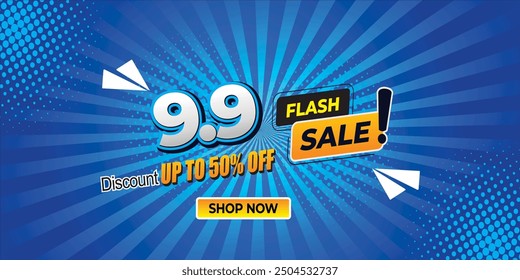 Up to 50% off flash sale banner template design