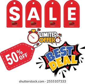 50% off flash sale  vector design for sale day 