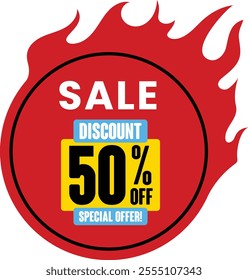 50% off flash sale  vector design for sale day 