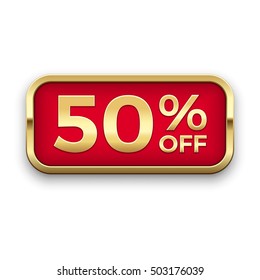 50 Off Golden Badge Vector Stock Vector (Royalty Free) 503176039 ...