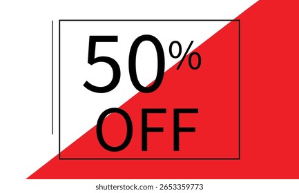 50% off. Golden numbers with black background. Luxury banner for shopping, print, web, sale 3d illustration . 