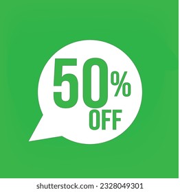 50% OFF GREEN AND WHITE WITH SIMPLE BALLOON