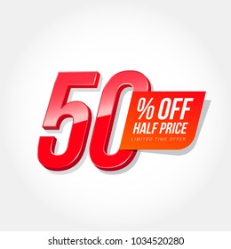 50% Off Half Price Label