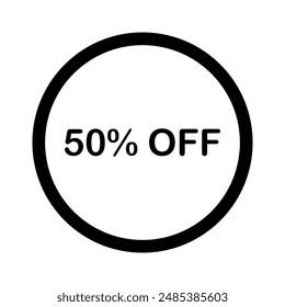 50 off icon illustrated in vector