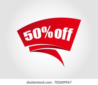 50% off labels banners
