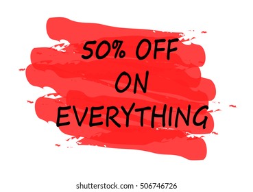 50% off on everything vector card