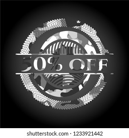 50% Off on grey camouflaged pattern