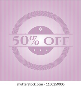 50% Off pink emblem
