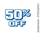 50% off pixel vector
Vector percentage discount sale on a white background