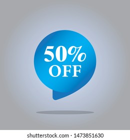 50% OFF price tag vector ilustration