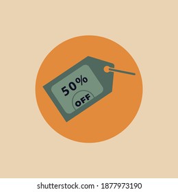 50% off price tag vector illustration