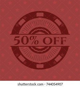 50% Off realistic red emblem