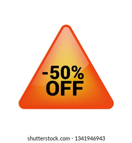 -50% OFF road sign