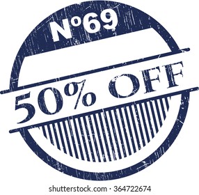 50% Off rubber seal with grunge texture