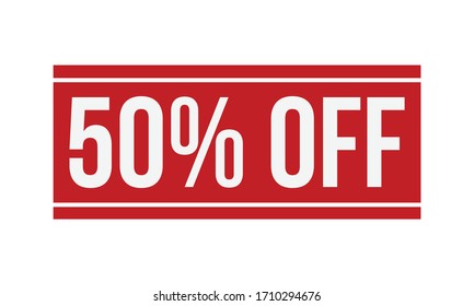 50% Off Rubber Stamp. Red 50% Off Rubber Grunge Stamp Seal Vector Illustration - Vector