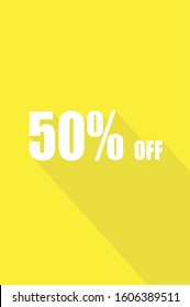 50% off sale banner for E-commerce apps and website
