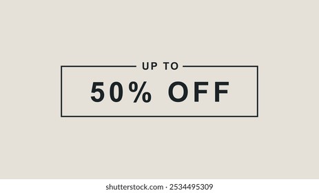 50% off Sale banner. 50 percent promotion. Tag label, discount banner vector illustration.