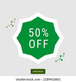 50% OFF sale banner Vector Illustration