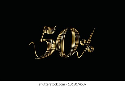 50% OFF Sale Discount Banner. Discount offer price tag. Vector Modern Sticker Illustration.