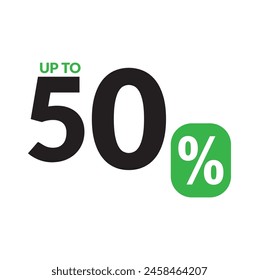 50% OFF Sale Discount Banner. Discount offer price tag. Vector Modern Sticker Illustration.