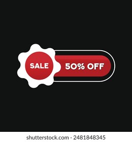 50% off sale offer label design free download