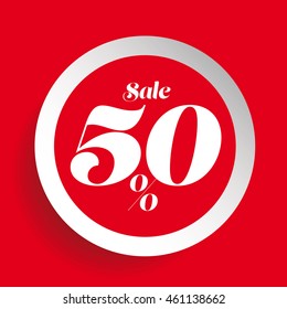 50% off sale promotion flat badge 