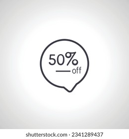 Up to 50% off sale promotion icon. discounts icon